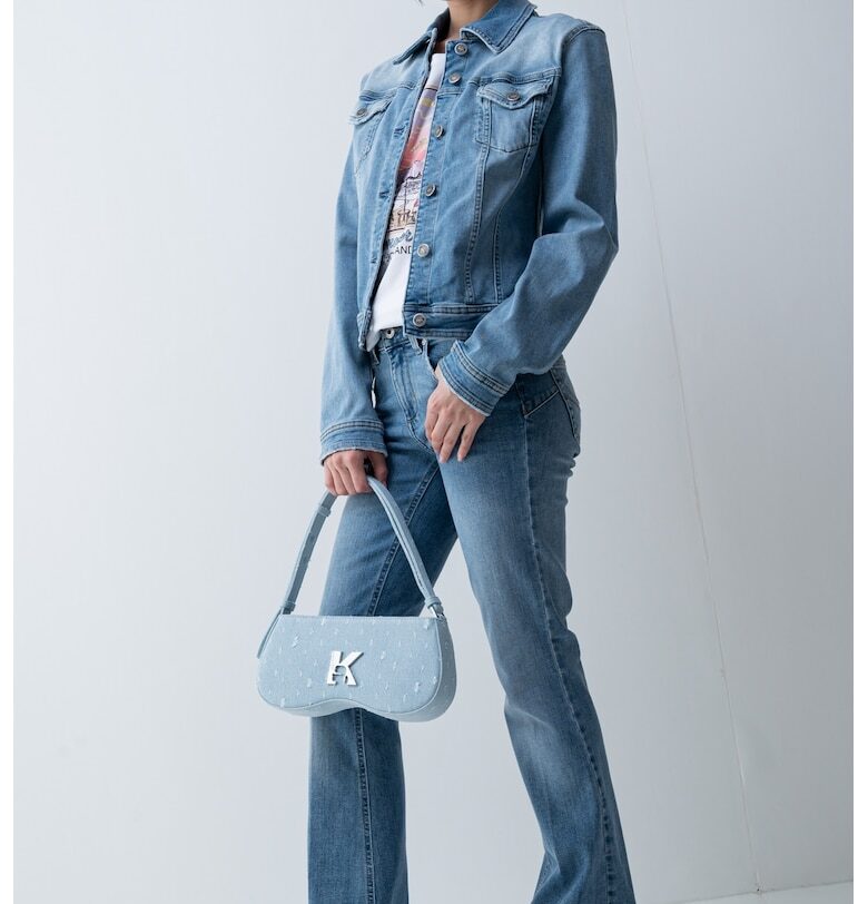 Дънково яке с джобове на гърдите - Светлосин меланж Liu Jo