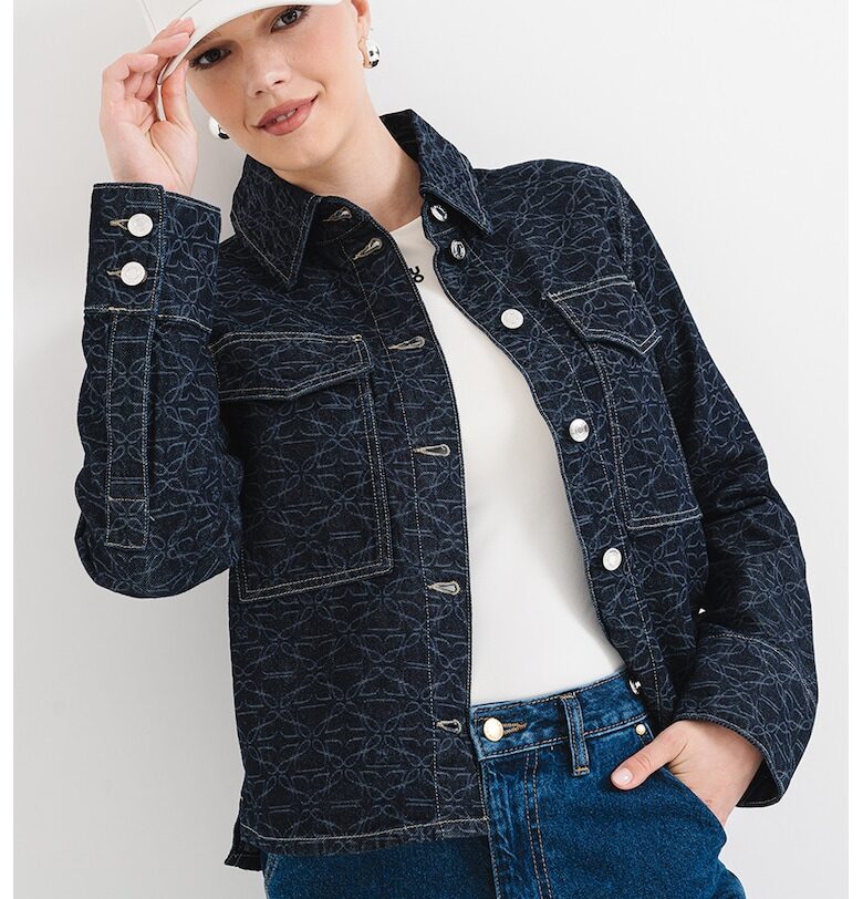 Дънково яке с джобове на гърдите - Тъмносин HUGO