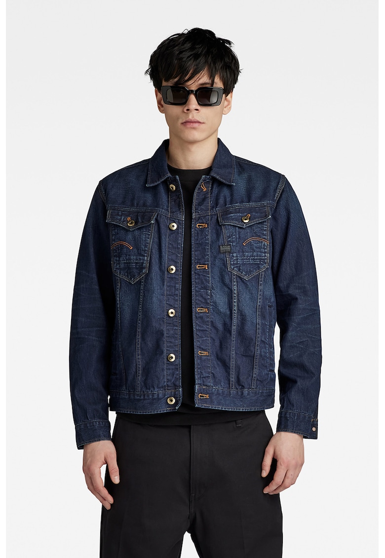 Дънково яке с контрастни шевове - Тъмносин G-STAR