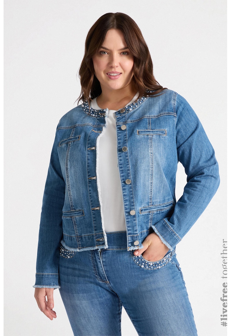 Дънково яке с мъниста - Син Fiorella Rubino