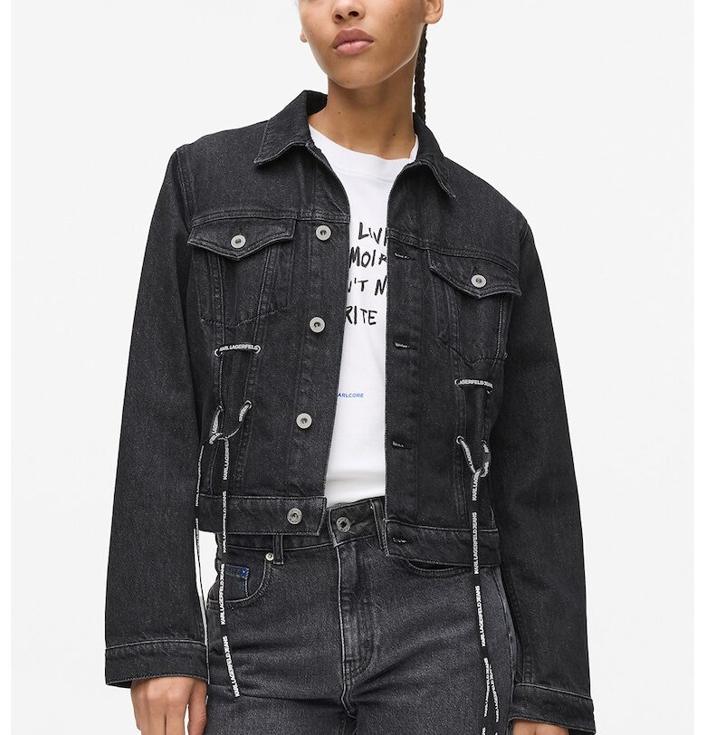 Дънково яке с панделка - Tъмносив KARL LAGERFELD JEANS