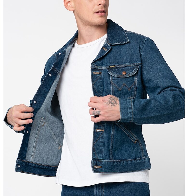Дънково яке с предни джобове - Тъмносин Wrangler