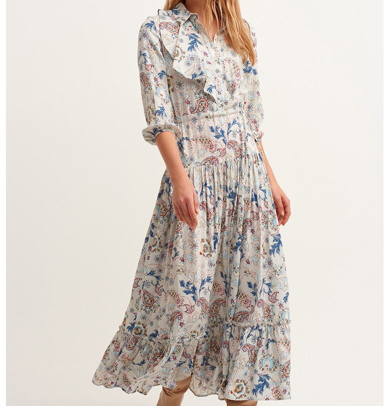 Дънлга рокля с набирания - Многоцветен OXXO