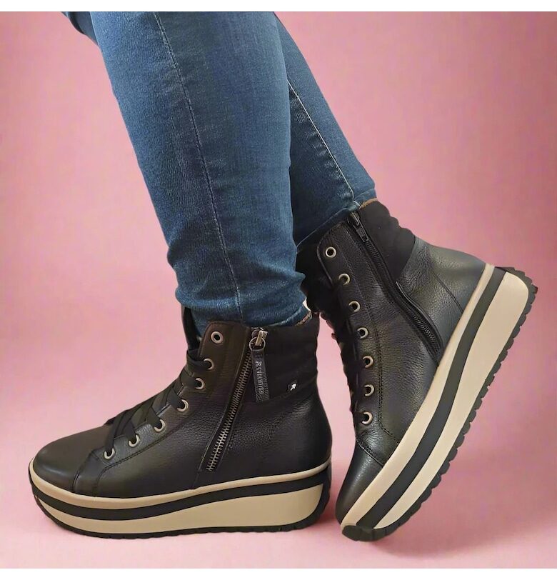 ЕЖЕДНЕВНИ ДАМСКИ БОТИ  W0962-00 ЧЕРНИ - Черен Rieker