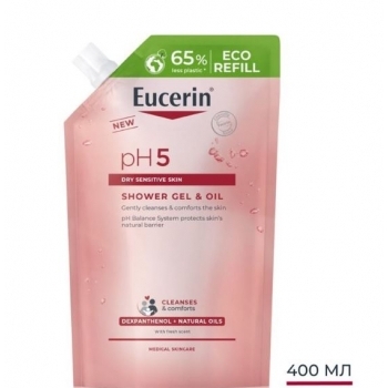 ЕУЦЕРИН pH5 Душ гел с натурални масла ЕКО ПЪЛНИТЕЛ 400 ml. цена