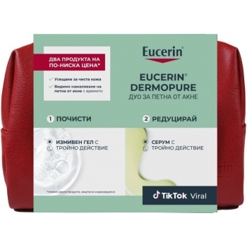 ЕУЦЕРИН ДЕРМОПЮР Изм. гел с тройно действие 150 мл. + ДЕРМОПЮР серум с тройно действие 40 мл.ПРОМО цена