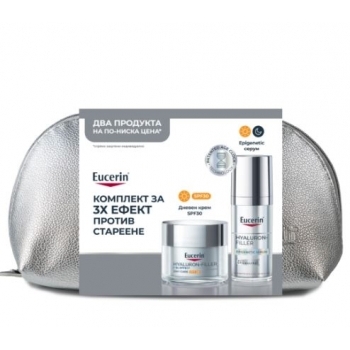ЕУЦЕРИН ХИАЛУРОН ФИЛЪР Дн.крем SPF30 50мл + епидженетик серум 30мл + несесер ПРОМО цена