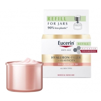 ЕУЦЕРИН ХИАЛУРОН ФИЛЪР + ЕЛАСТИСИТИ РОУЗ Озаряващ дневен крем SPF30 ПЪЛНИТЕЛ 50 мл. цена