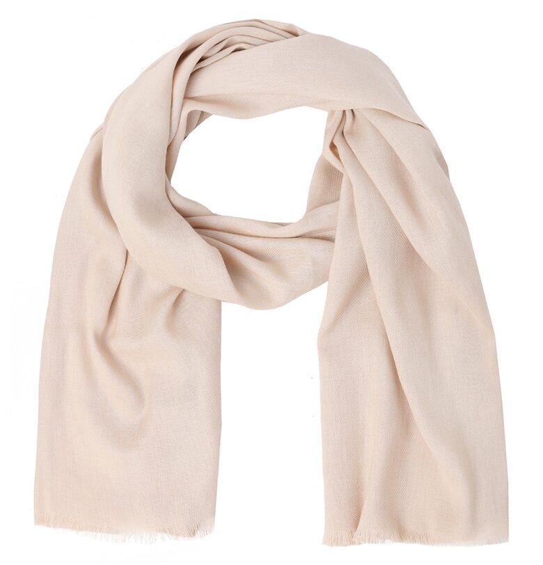 Едноцветен шал с памук - Бежов Tatuum