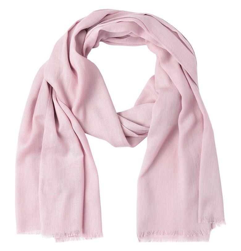 Едноцветен шал с памук - Пастелнорозов Tatuum