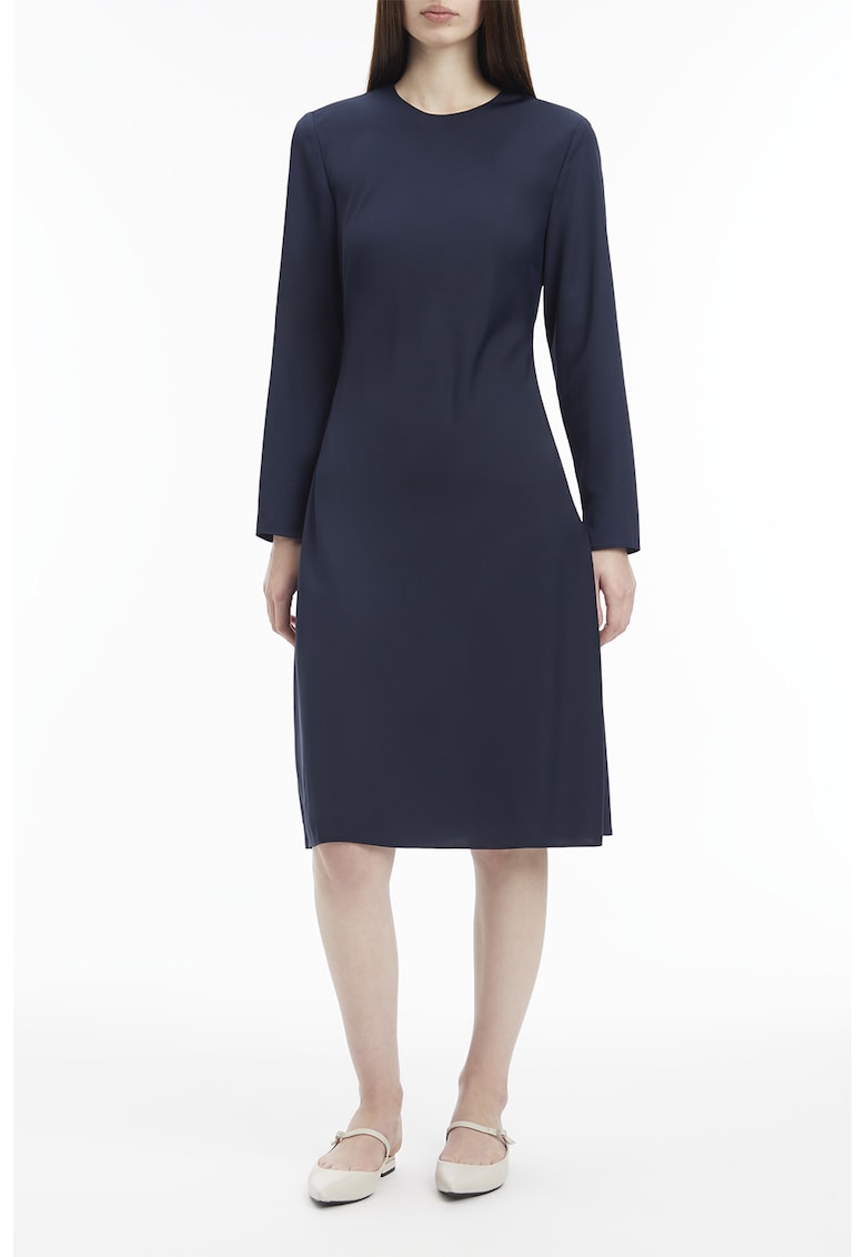 Едноцветна миди рокля - Тъмносин CALVIN KLEIN