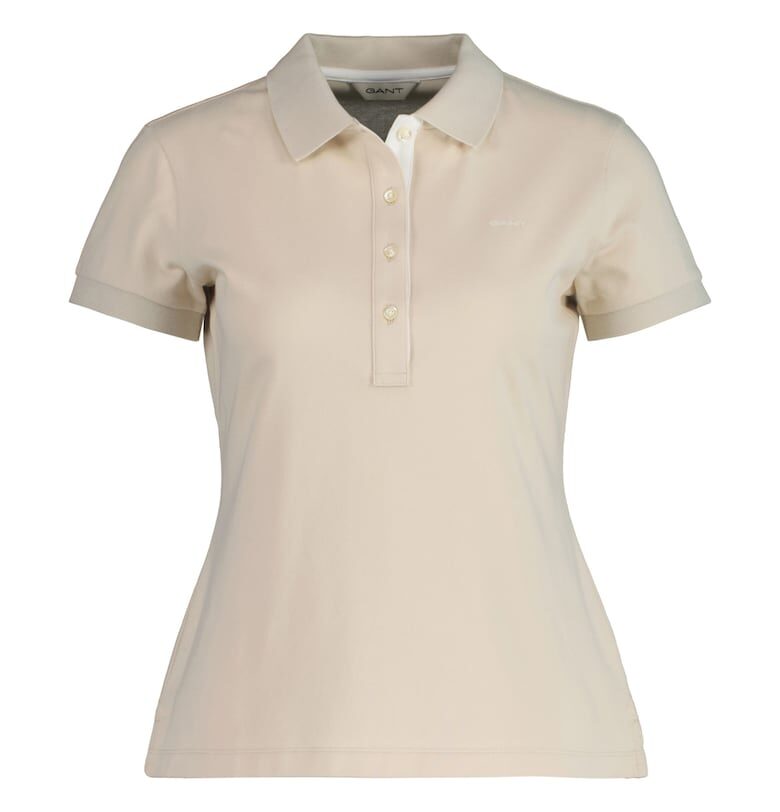 Едноцветна тениска 20863 с яка - Бежов Gant