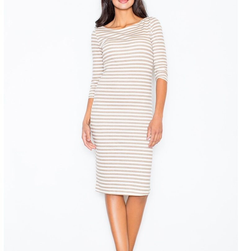 Ежедневна миди рокля  бежова - Бежов Figl