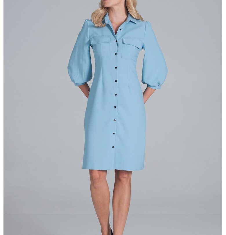 Ежедневна рокля  M849 - синя - полиестер - универсална - Figl