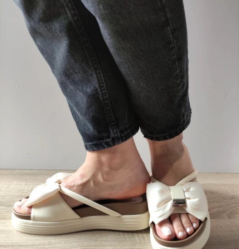 Ежедневни Дамски Сабо  Tp637-1 Кремав - Кремав - Крем FORMAZIONE