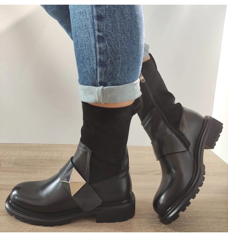 Ежедневни дамски боти  H5516-7023 Black - черни - Черен Feeling