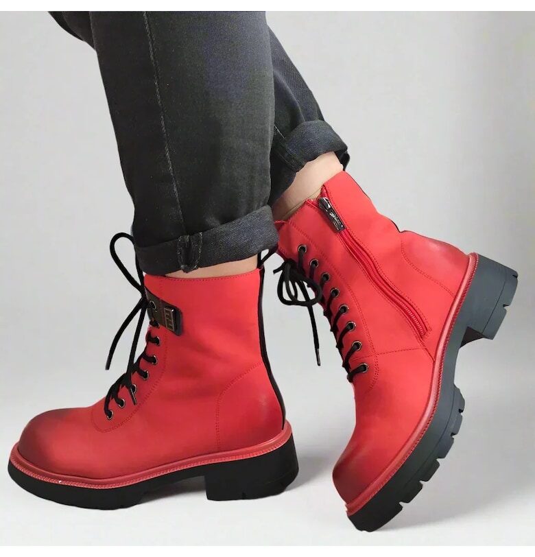 Ежедневни дамски ботуши  50036A 05-N Red - Червени - Червен Pass