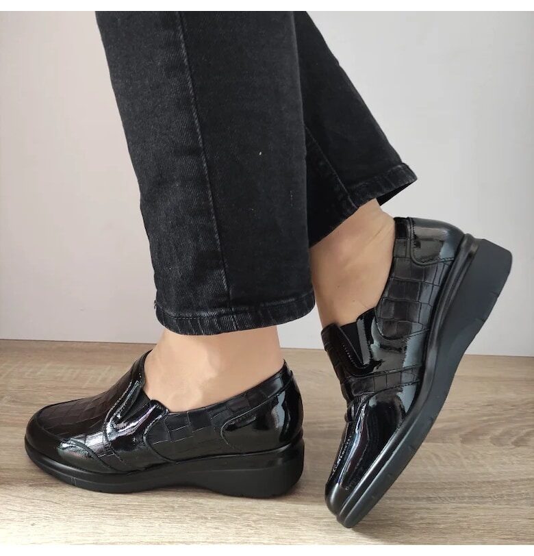 Ежедневни дамски обувки  10024 Negri Croco - черни - Черен Pitillos