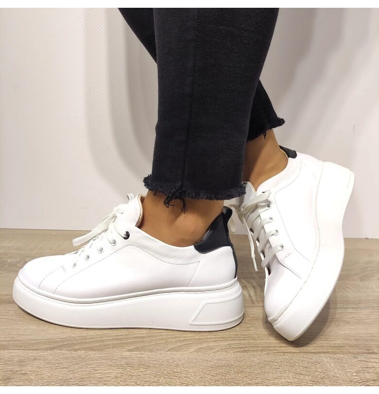 Ежедневни дамски обувки  3164-4 Бяло + Черно - Бяло + Черно - Бял/Черен PERLLA