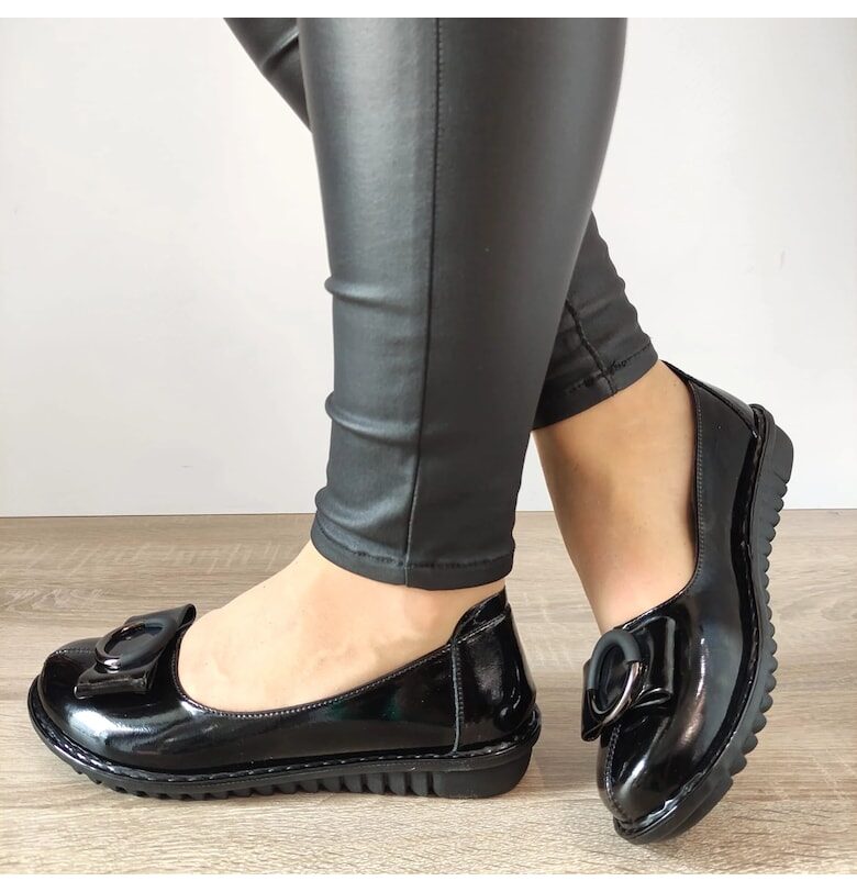 Ежедневни дамски обувки  40020A 01-N черен лак - черен лак - Черен Pass