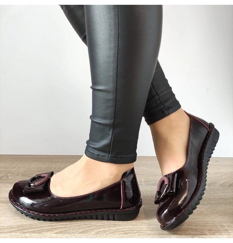 Ежедневни дамски обувки  40020B 23-1 бордо лак - бордо лак - Bordeaux Pass