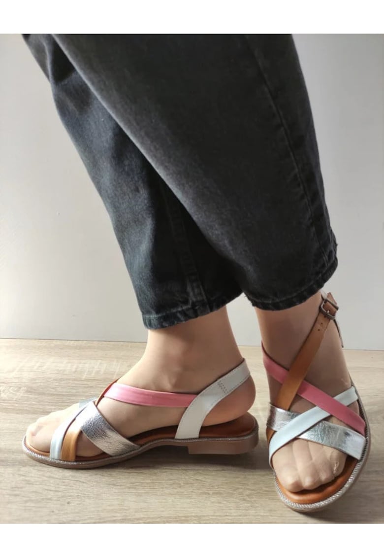 Ежедневни дамски сандали 059 A406 бели + комб - Бял DOGATI