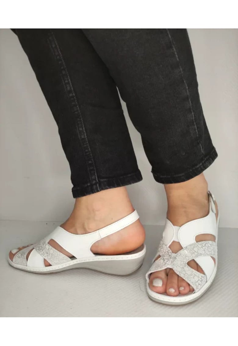 Ежедневни дамски сандали 0900T Paris 13-N - Бял - Бял Suave