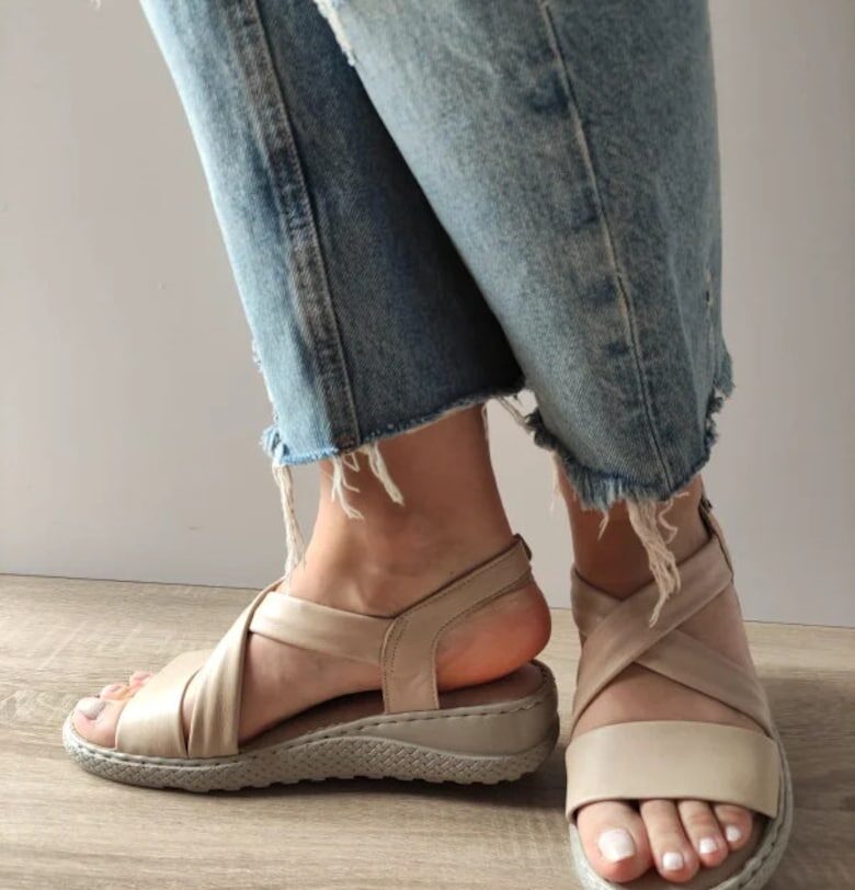 Ежедневни дамски сандали  28-555 Бежови - Бежови - Бежов BIO FLEX