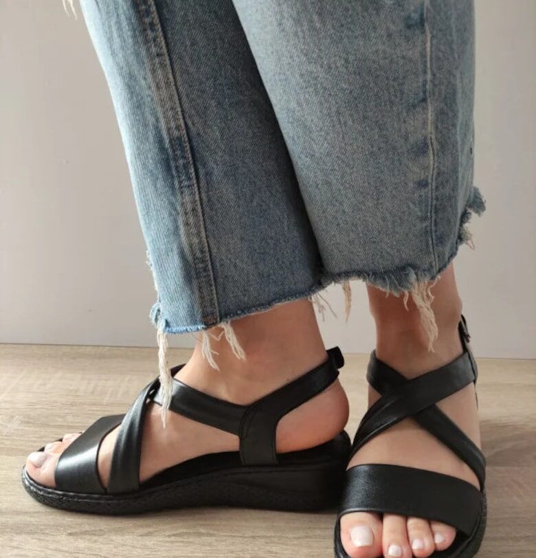 Ежедневни дамски сандали  28-555 Черни - Черно - Черен BIO FLEX