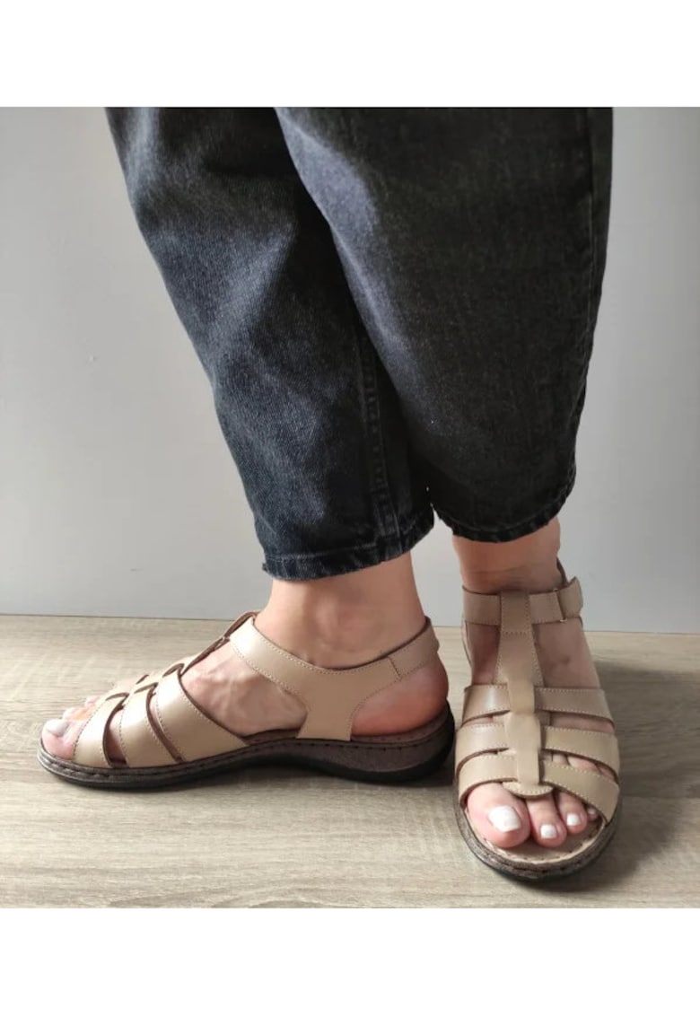 Ежедневни дамски сандали 4773 1 - Бежов пясък - Бежов - Бежов DYANY