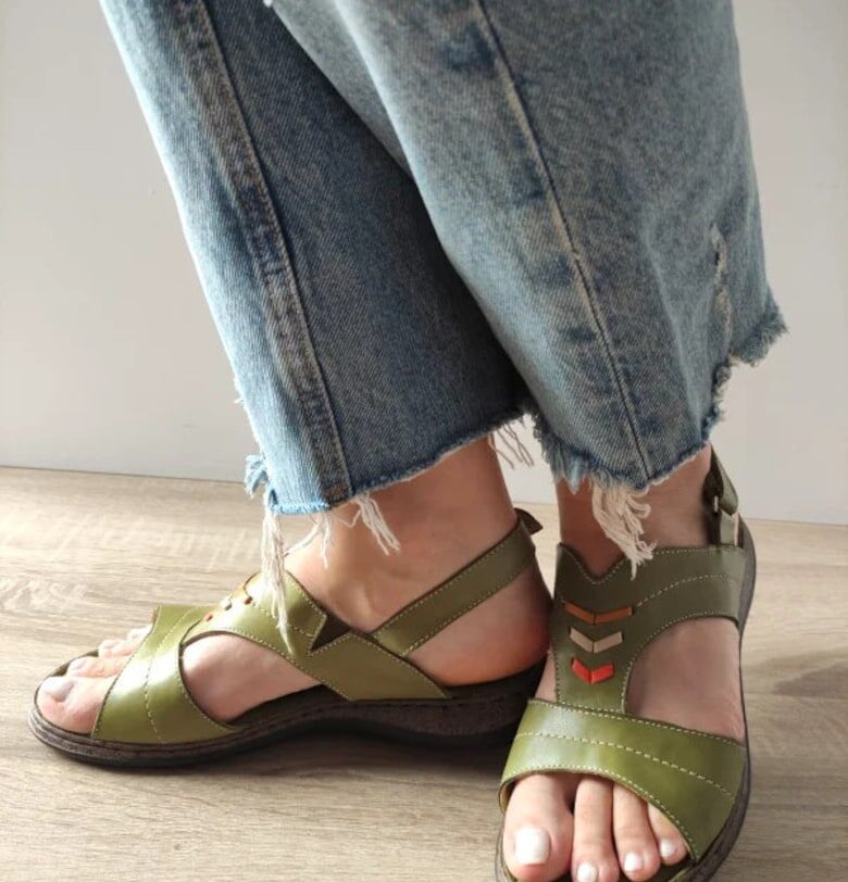 Ежедневни дамски сандали  4773 5 Verzi Olive - Зелени - Зелен DYANY