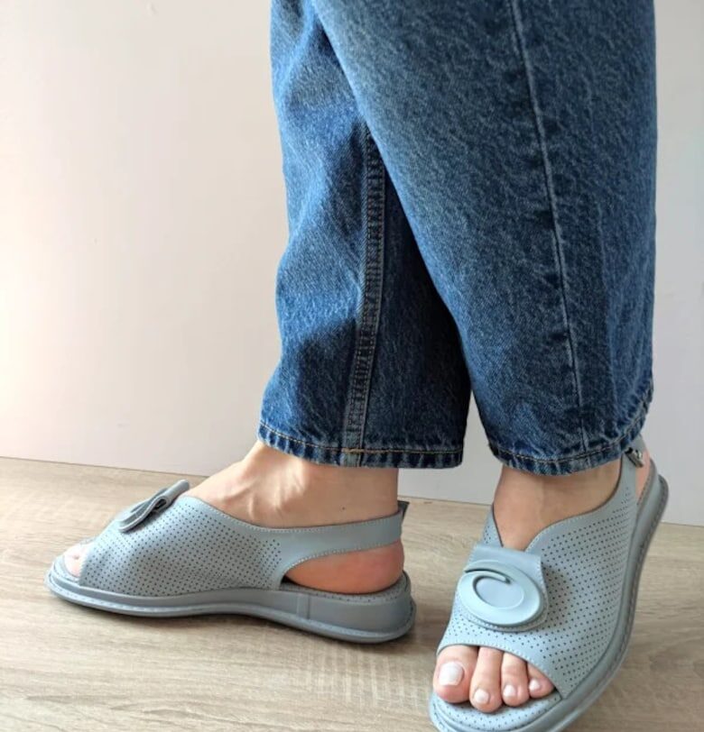 Ежедневни дамски сандали  60026C 07-N - Деним син - Син Pass