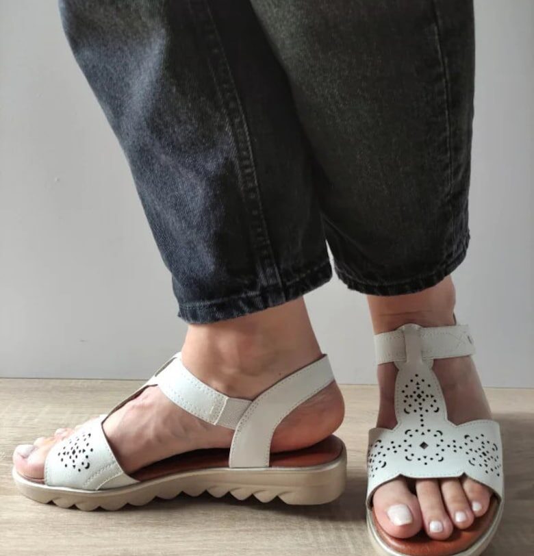 Ежедневни дамски сандали Jana 28262-44 бели - бял - Бял Jana Shoes