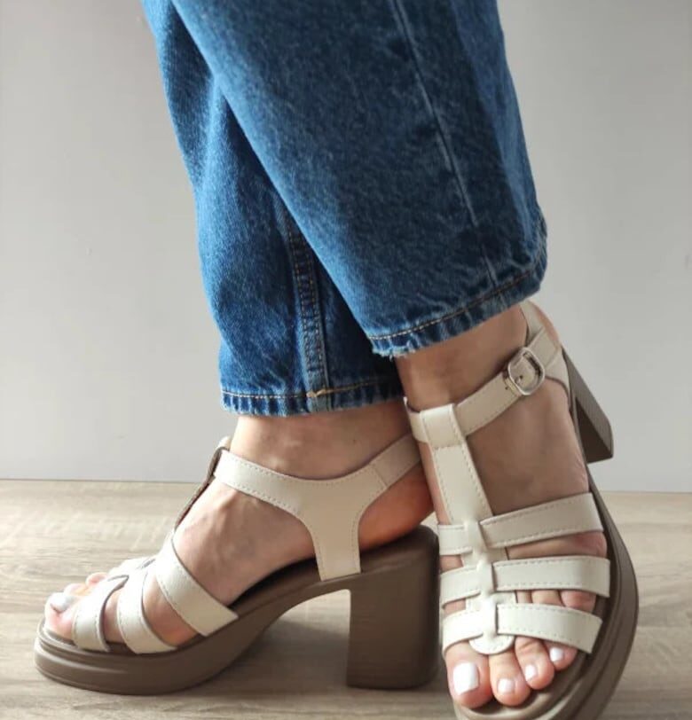 Ежедневни дамски сандали  Tp1007-2 Кремави - Кремави - Крем FORMAZIONE