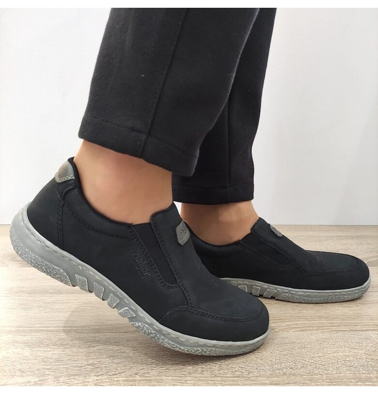 Ежедневни мъжки обувки  03553-00 Black - черни - Черен Rieker