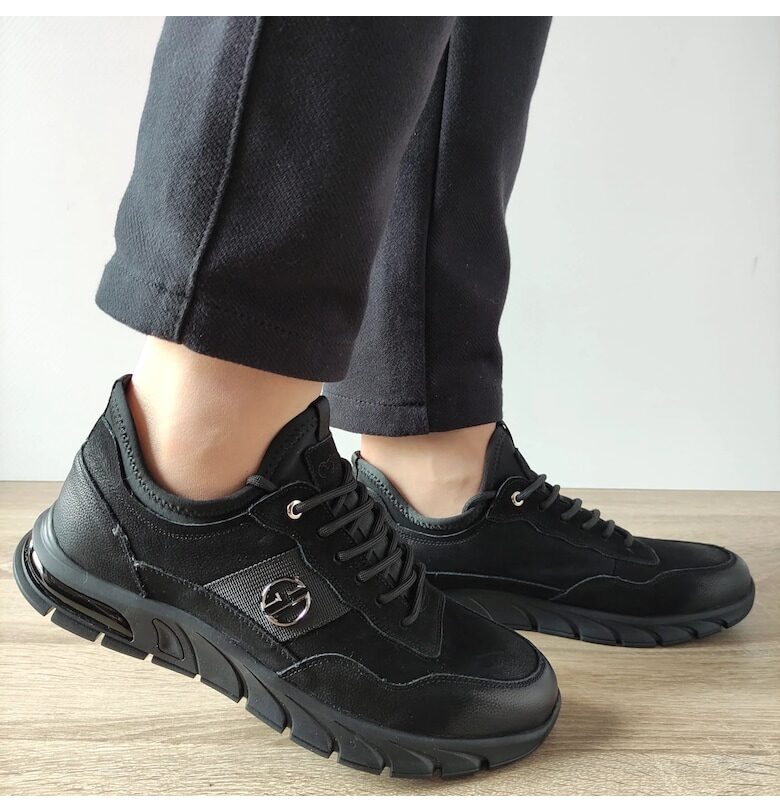 Ежедневни мъжки обувки  5205B Black Velour - Черен велур - Черен велур Mels