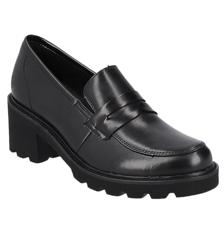 Ежедневни обувки - дамски -  D0A00-01 черни - естествен лачена кожа - с ток - Черен Remonte