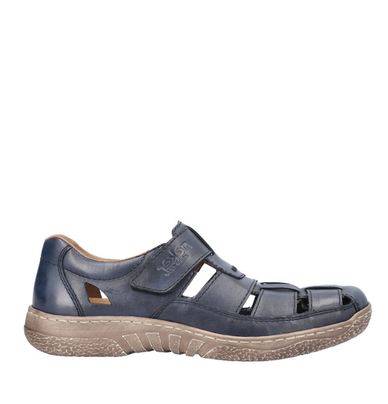 Ежедневни сандали  ANTISTRESS 03578-14 - мъжки - тъмносини - естествена кожа - Тъмносин Rieker