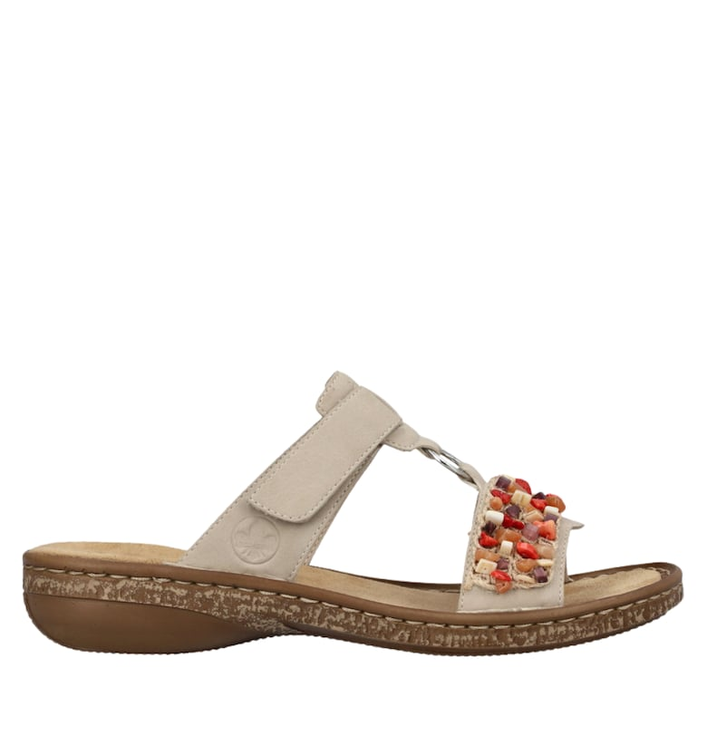 Ежедневни чехли - дамски -  ANTISTRESS - 62815-62 бежови - екокожа - Бежов Rieker