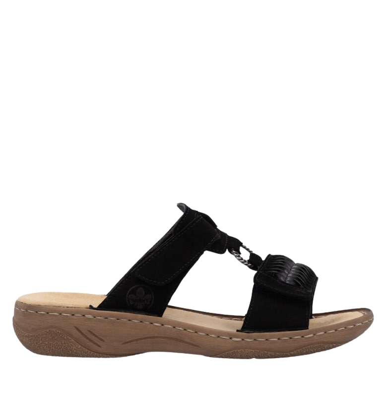 Ежедневни чехли - дамски -  ANTISTRESS - V2839-00 черни - екокожа - Черен Rieker