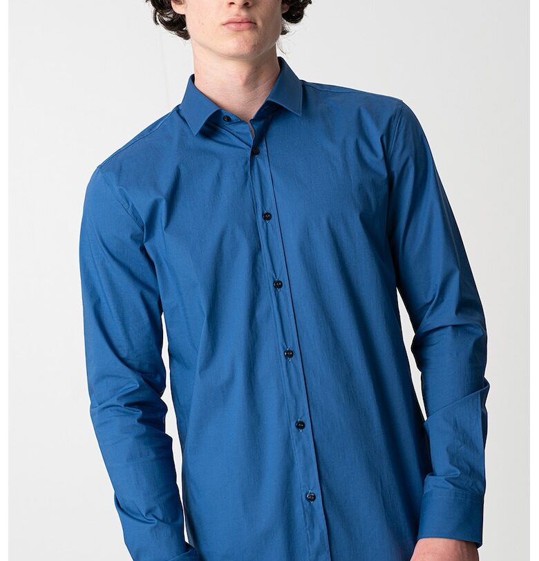 Екстра слим риза Elisha - Пастелносин HUGO