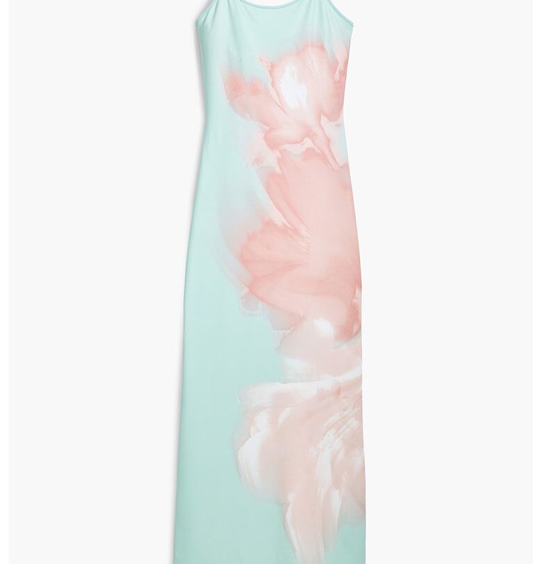 Еластична рокля - Розова сьомга/Ментово зелено DESIGUAL