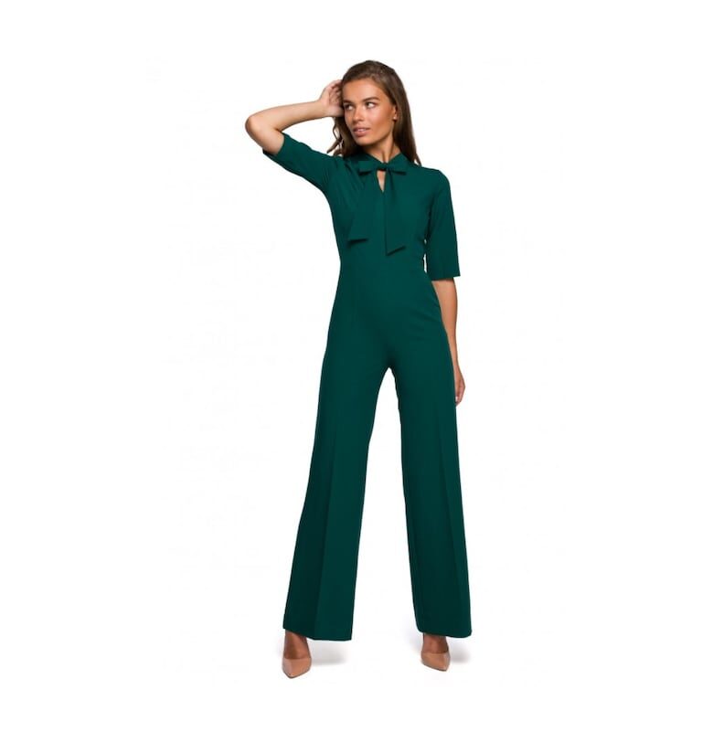 Елегантен гащеризон Стил - С връзка - Вискоза - Зелен Style