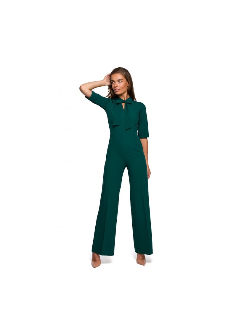 Елегантен гащеризон Стил - С връзка - Вискоза - Зелен Style