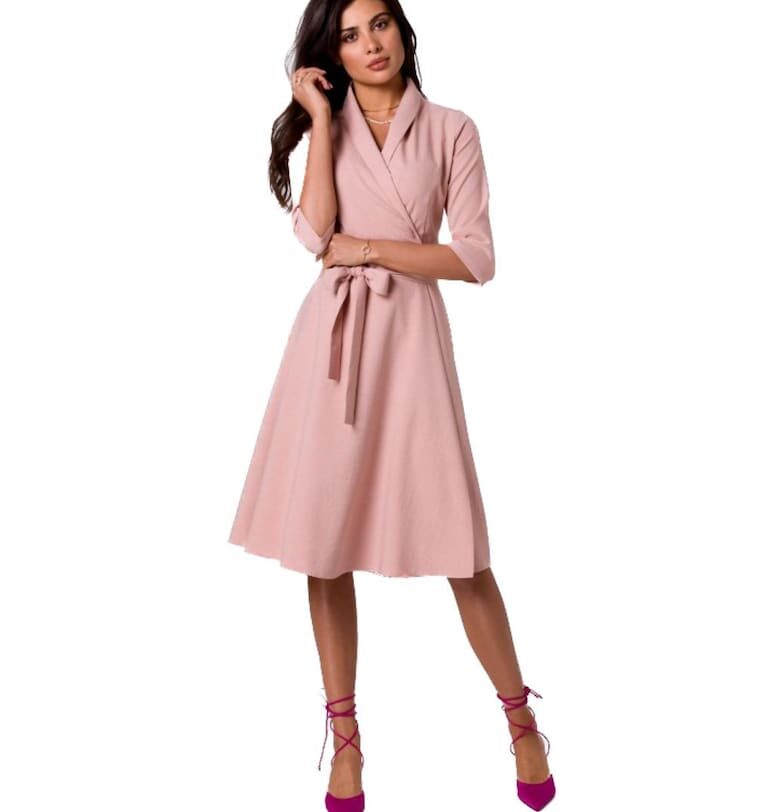 Елегантна дамска рокля -  Ibliramur - Розово BeWear