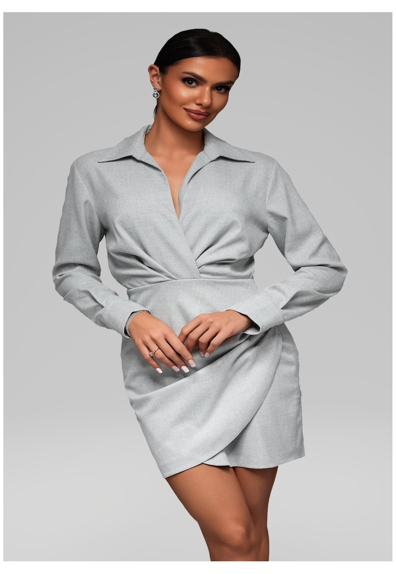 Елегантна миди рокля LA-OM-DLR090 - Сив Larica