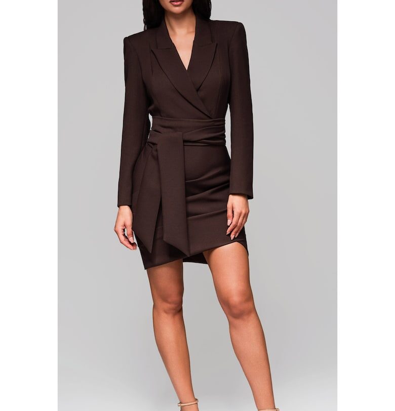 Елегантна миди рокля  LA-OM-DLR166 - Кафяв Larica