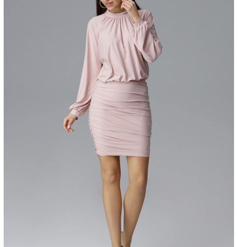 Елегантна рокля -  126005 - Розова - Розово Figl