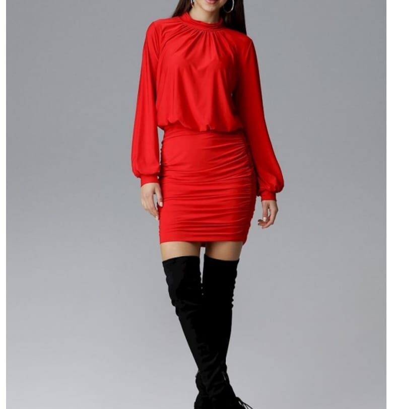 Елегантна рокля -  126008 - Червен Figl