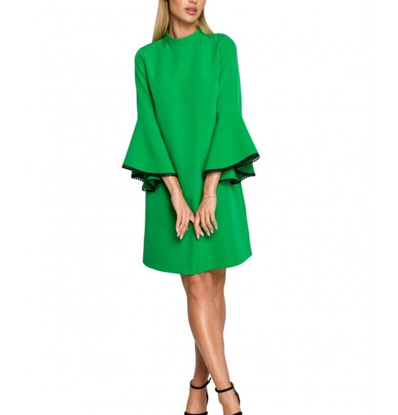 Елегантна рокля  Полиестер - Розова - Зелен MOE